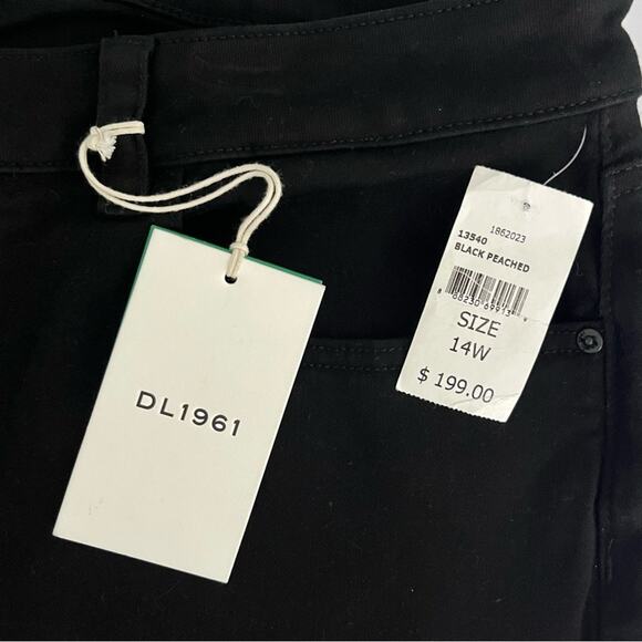 DL1961 Patti Straight Black Peached Jeans Size 14W NWT - Picture 5 of 9